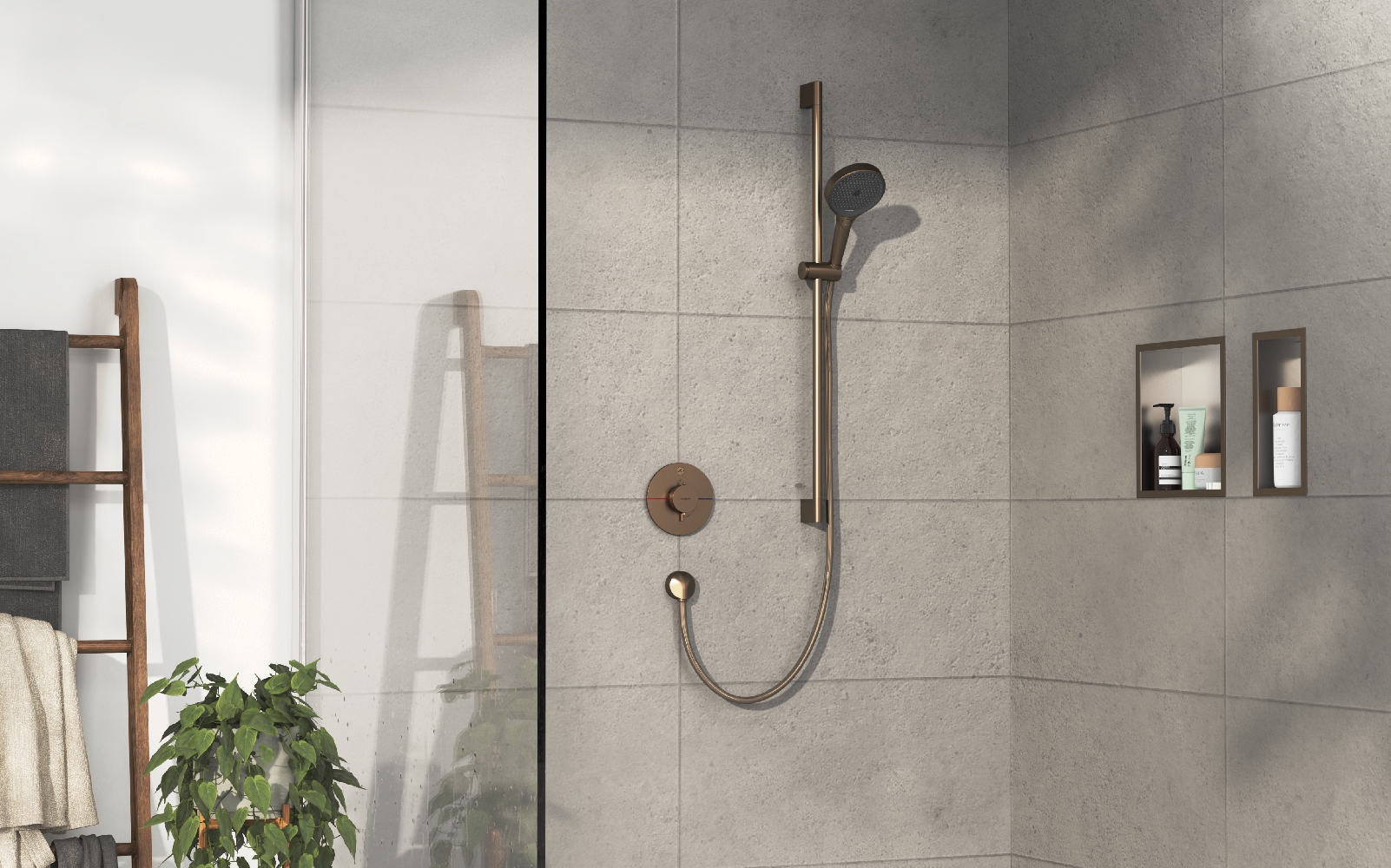 Hansgrohe ShowerSelect Comfort S bateria prysznicowa podtynkowa termostatyczna brąz szczotkowany 15553140
