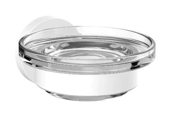 Emco Round mydelniczka biały/szkło przezroczyste 433013900