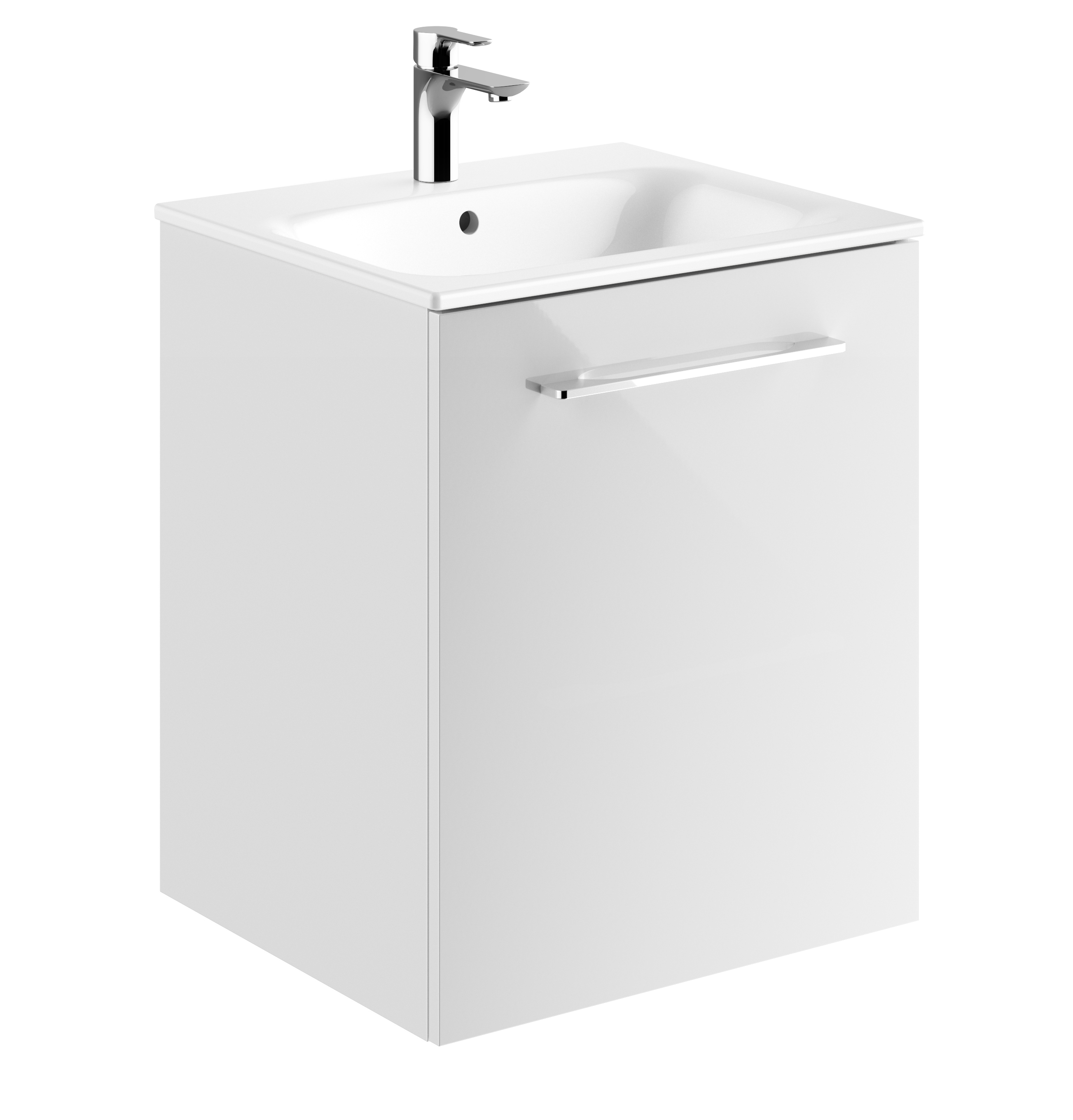 Geberit Selnova Square umywalka z szafką 55 cm zestaw meblowy biały połysk 501.248.00.1