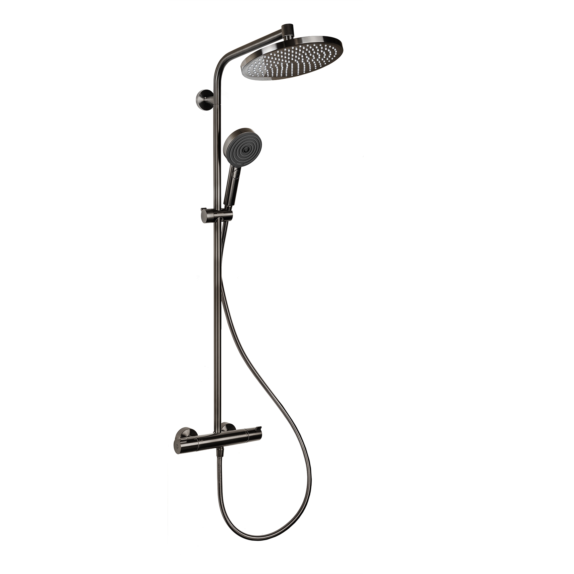 Hansgrohe Crometta zestaw prysznicowy ścienny termostatyczny z deszczownicą czarny chrom szczotkowany 27268340 - Wysyłka w 24h