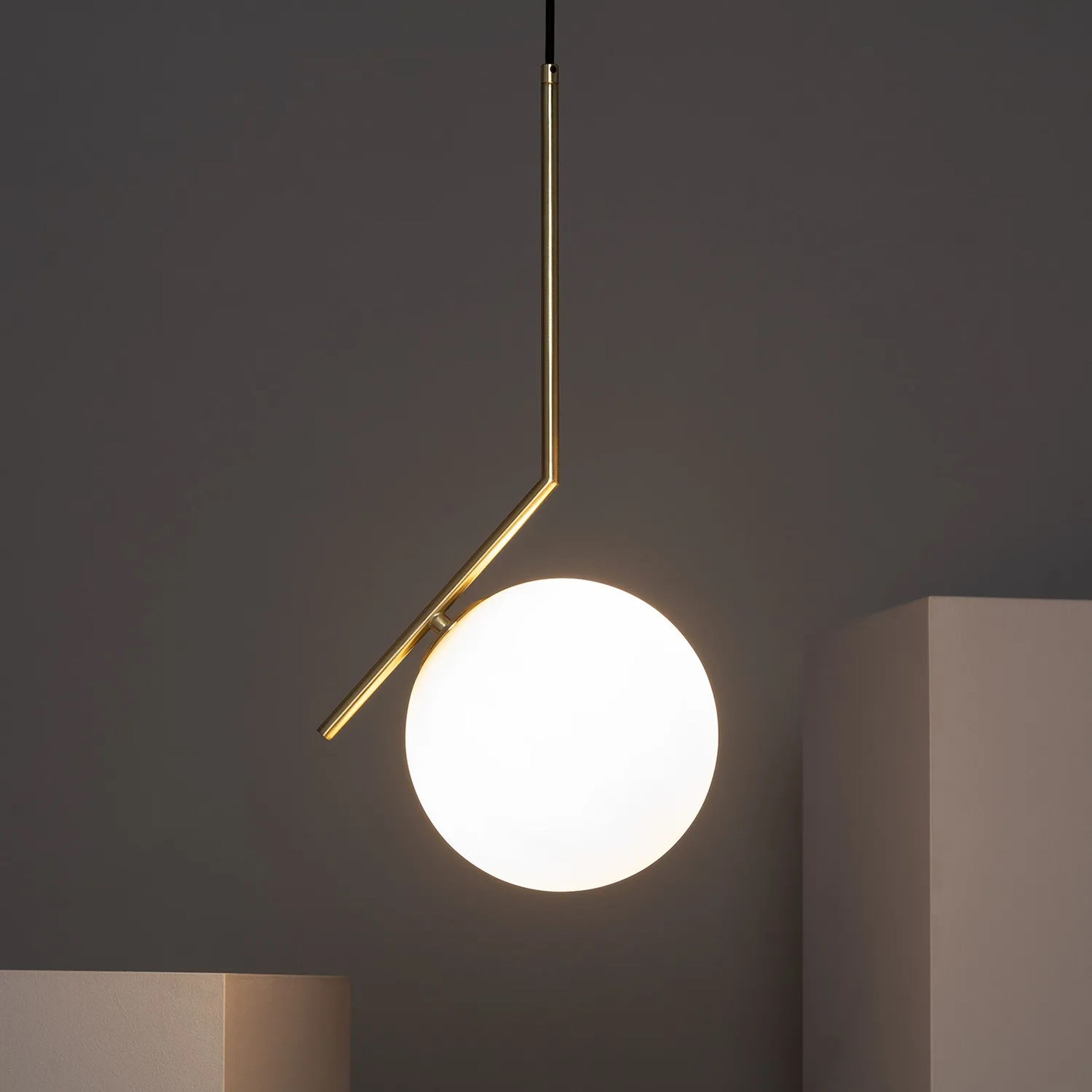 Abruzzo Milano Toscana lampa wisząca 1x40W złoty/klosz mleczny ABR-LWKT-E27