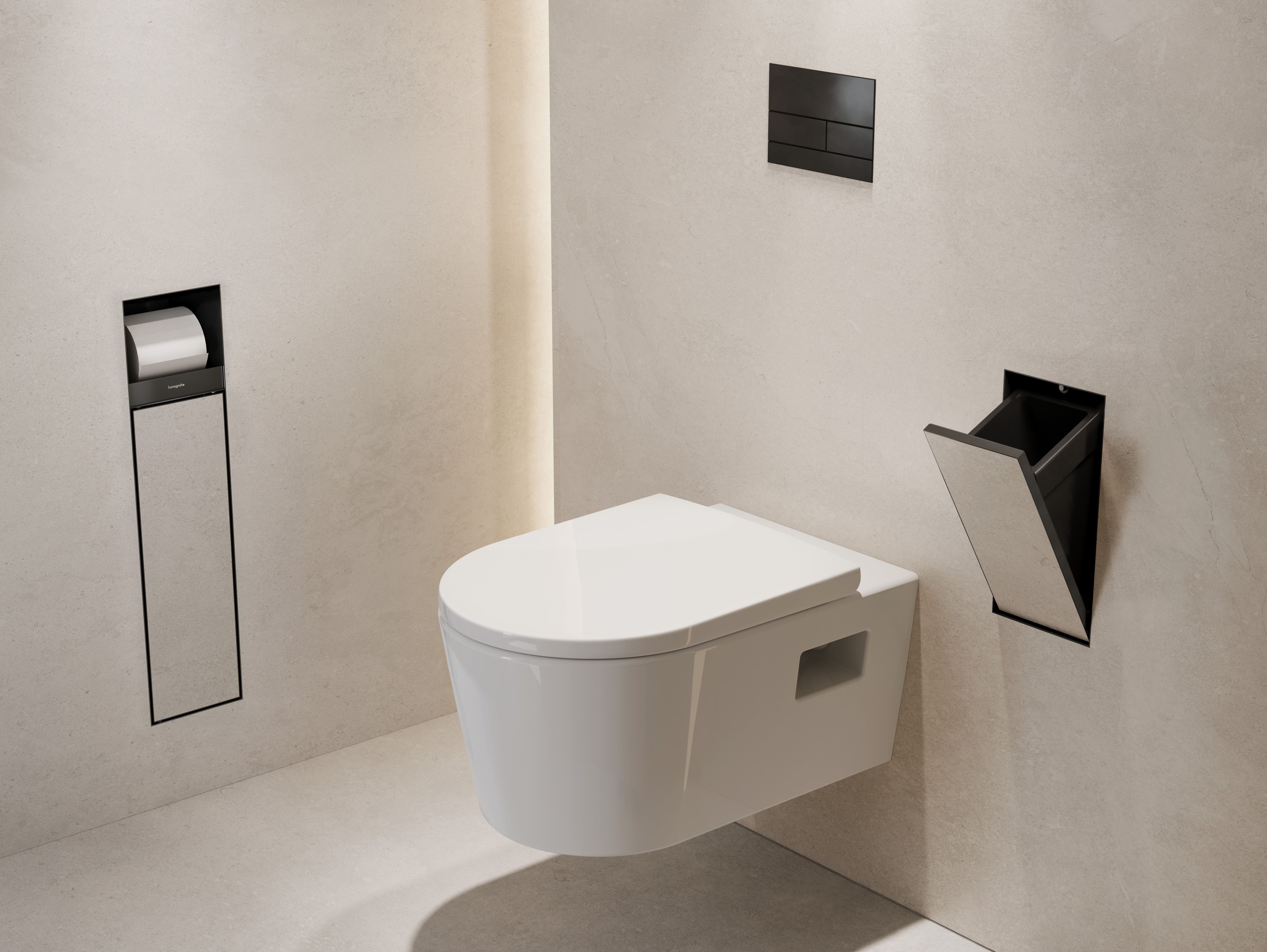 Hansgrohe XtraStoris Rock kosz na śmieci do zabudowy 2,5 l czarny mat 56063670