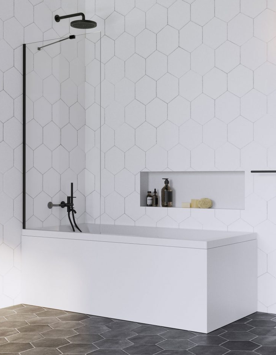 Radaway Idea Black PNJ II parawan nawannowy 60 cm czarny mat/szkło przezroczyste 10001060-54-01