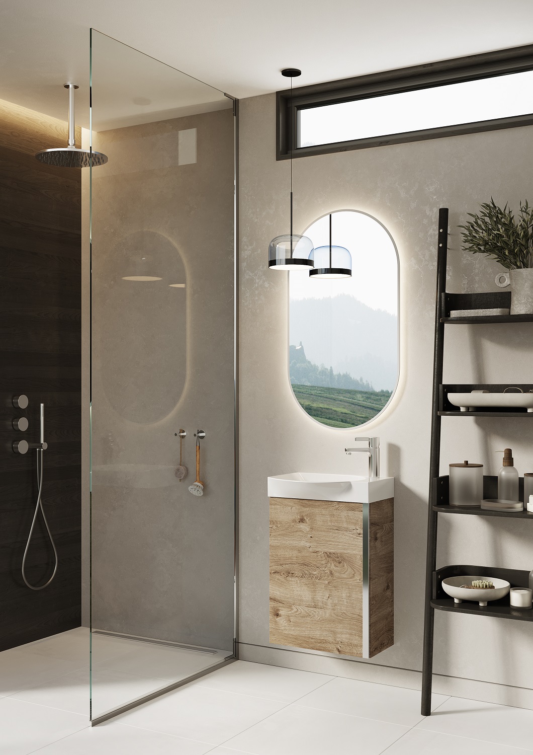 Elita Summer umywalka z szafką 45,2 cm dąb canela RE020450147050