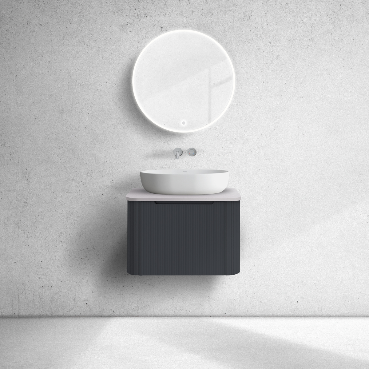 Oltens Hamnes szafka 60 cm podumywalkowa wisząca z blatem czarny mat/kaszmir 68667300 - Wysyłka w 24h