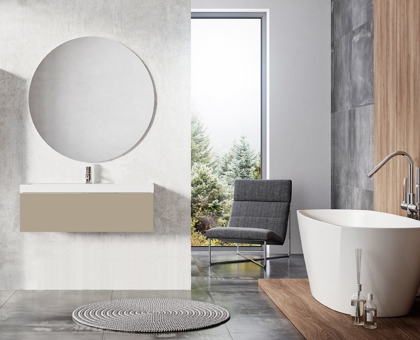 Elita Look szafka 80x44,9x28,1 cm podumywalkowa wisząca fume matt RE010803027020