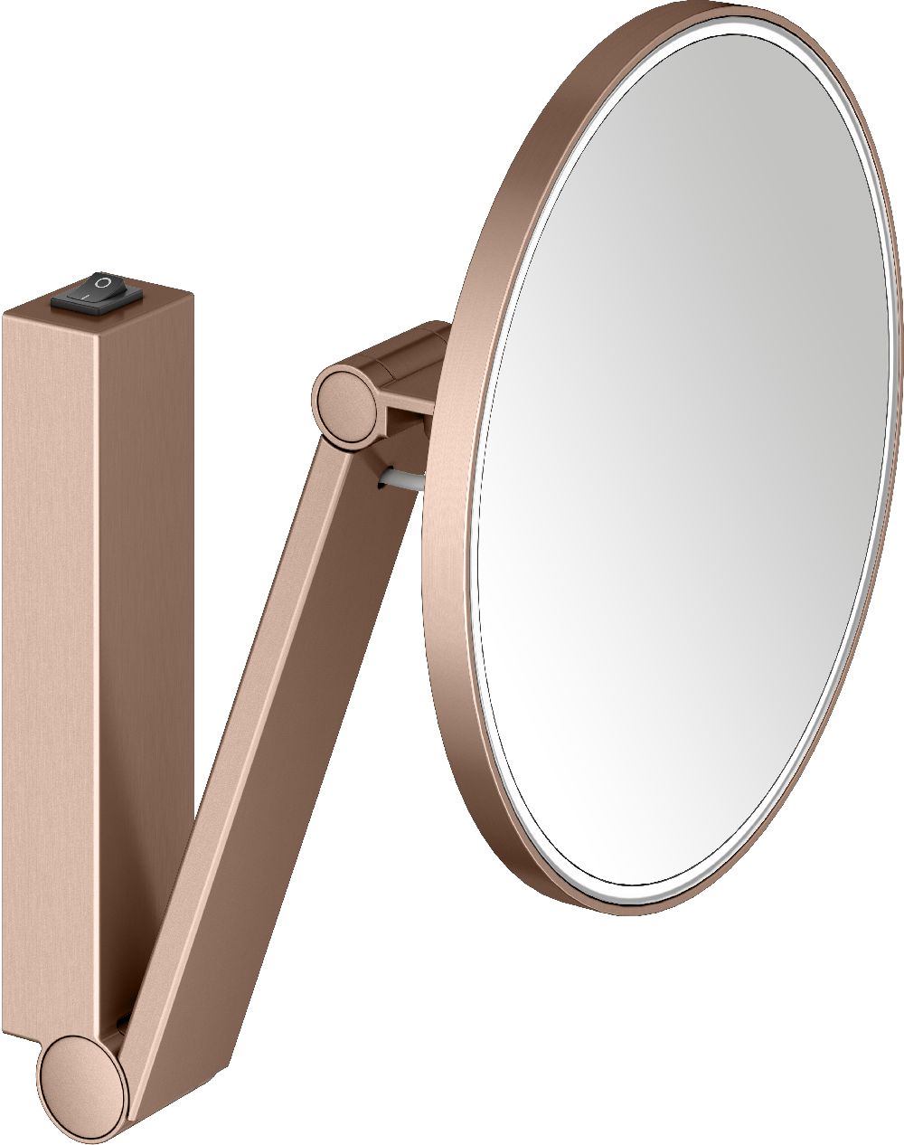 Keuco Cosmetic mirrors lusterko kosmetyczne 21,2x31,4 cm okrągłe z oświetleniem czerwone złoto szczotkowane 17612299004