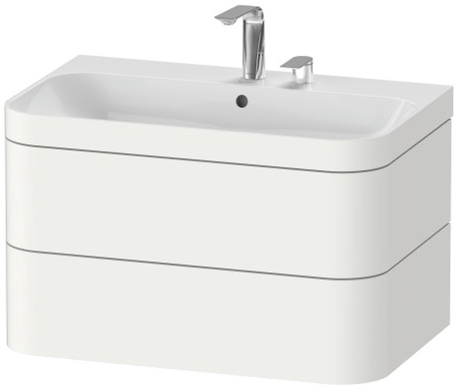 Duravit Happy D.2 umywalka z szafką 77,5 cm białą HP4637E3636