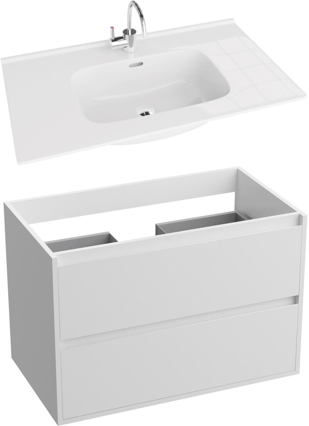 LaVita Minnesota umywalka z szafką 80 cm zestaw meblowy biały (5900378314356, 5908211416199)