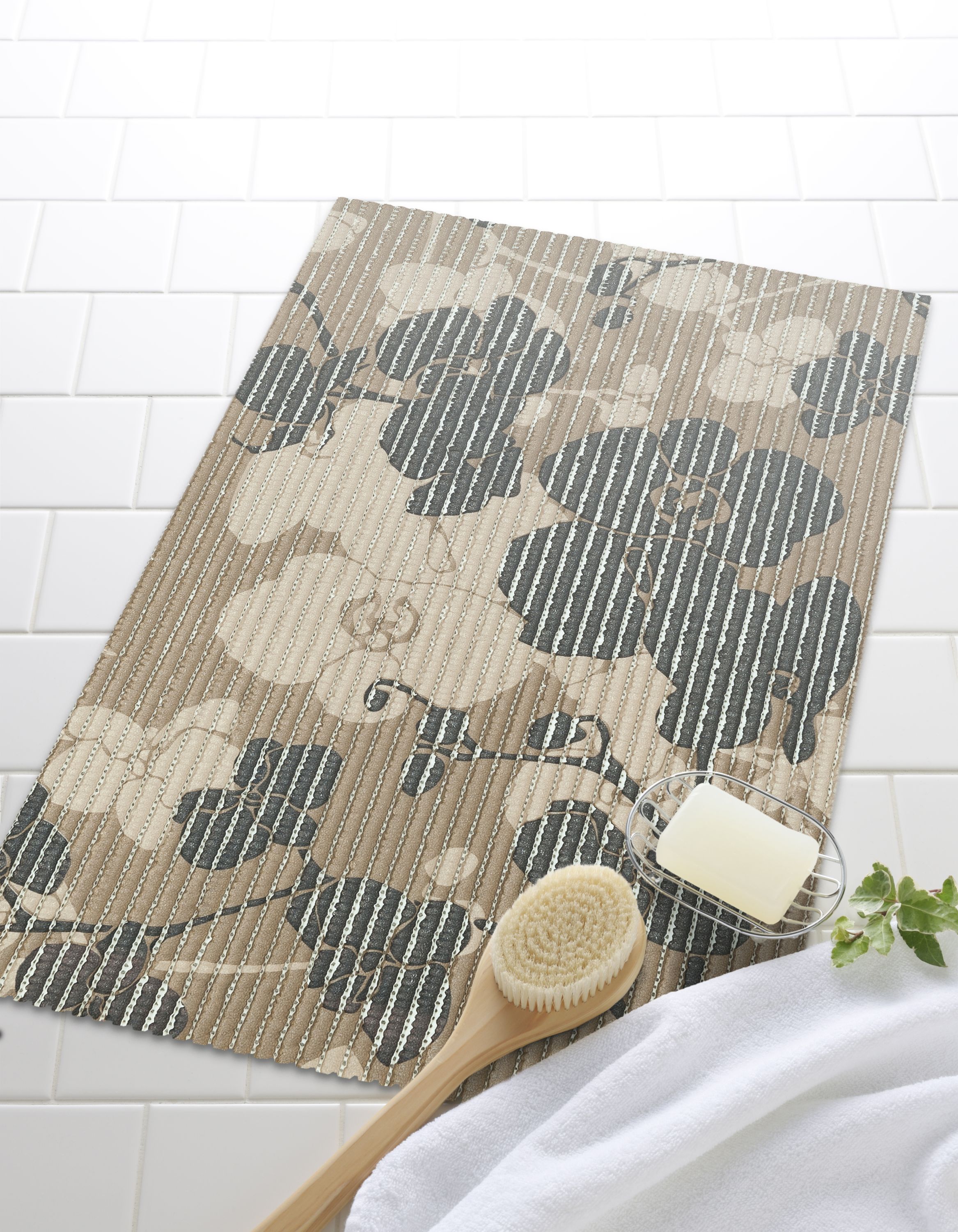 Multi-Decor Blaise mata antypoślizgowa 65x45 cm brązowe kwiaty 210061 - Wysyłka w 24h