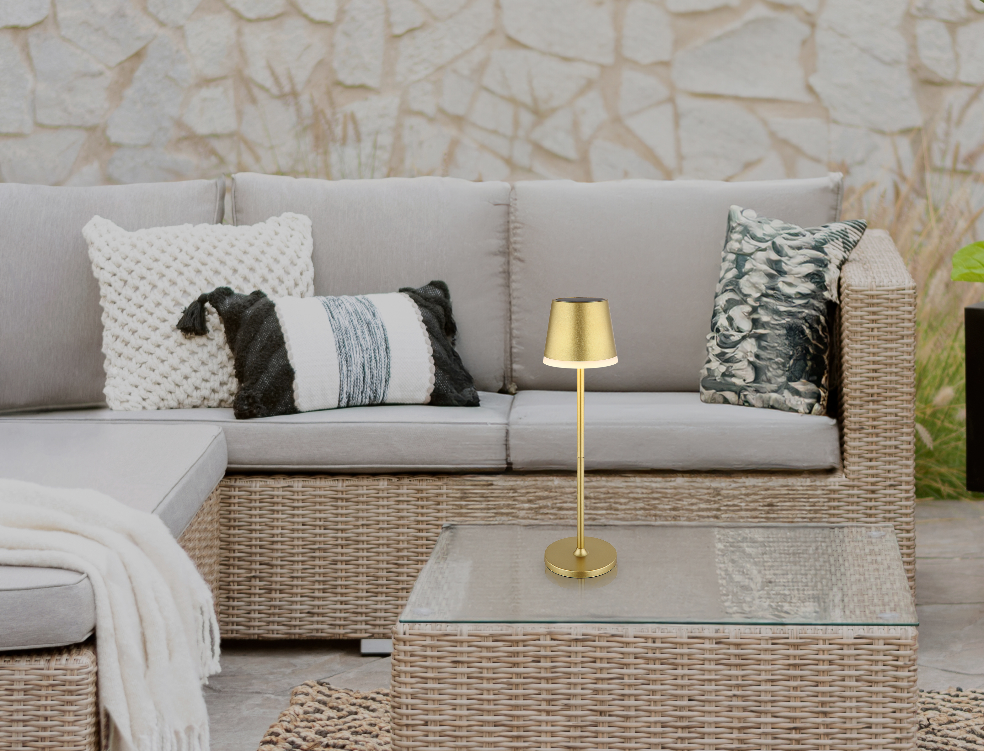 Globo Lighting Solar lampa solarna stołowa 1x0,06 W złoty 36637GM