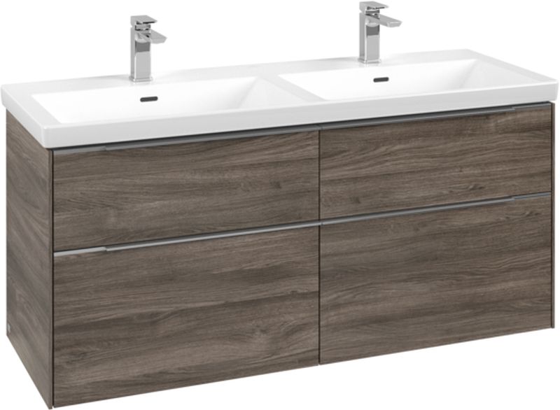 Villeroy & Boch Subway 3.0 szafka 127,2 cm podumywalkowa wisząca z oświetleniem LED Stone Oak C568L0RK