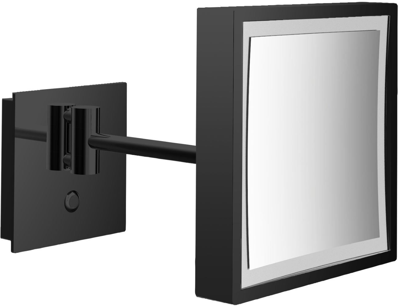 Emco Pure (LED) lusterko kosmetyczne 20,3x20,3 cm kwadratowe z oświetleniem czarny 109413309