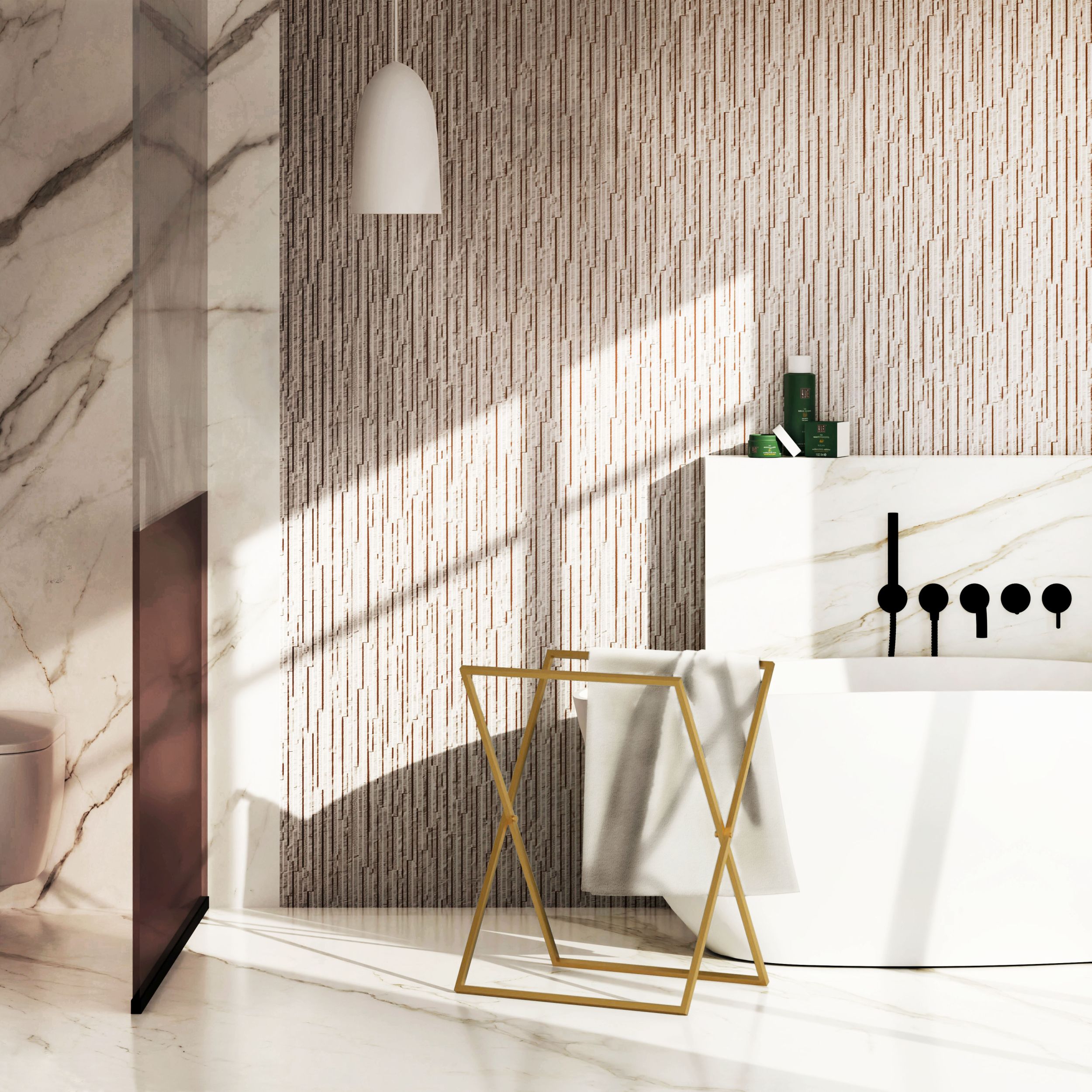 Baltica Design Birk Gold wieszak na ręczniki 60 cm stojący złoty