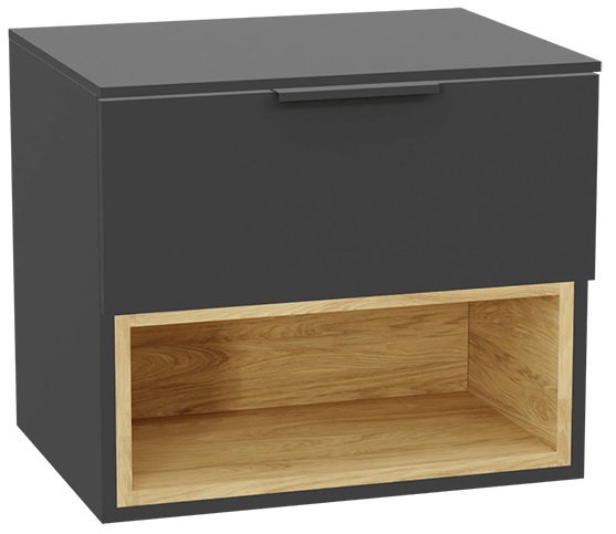 Zestaw Excellent Tuto 2.0 szafka 60 cm podumywalkowa wisząca z blatem szary-dąb MLEX.2171.K.60.021G.GRGR