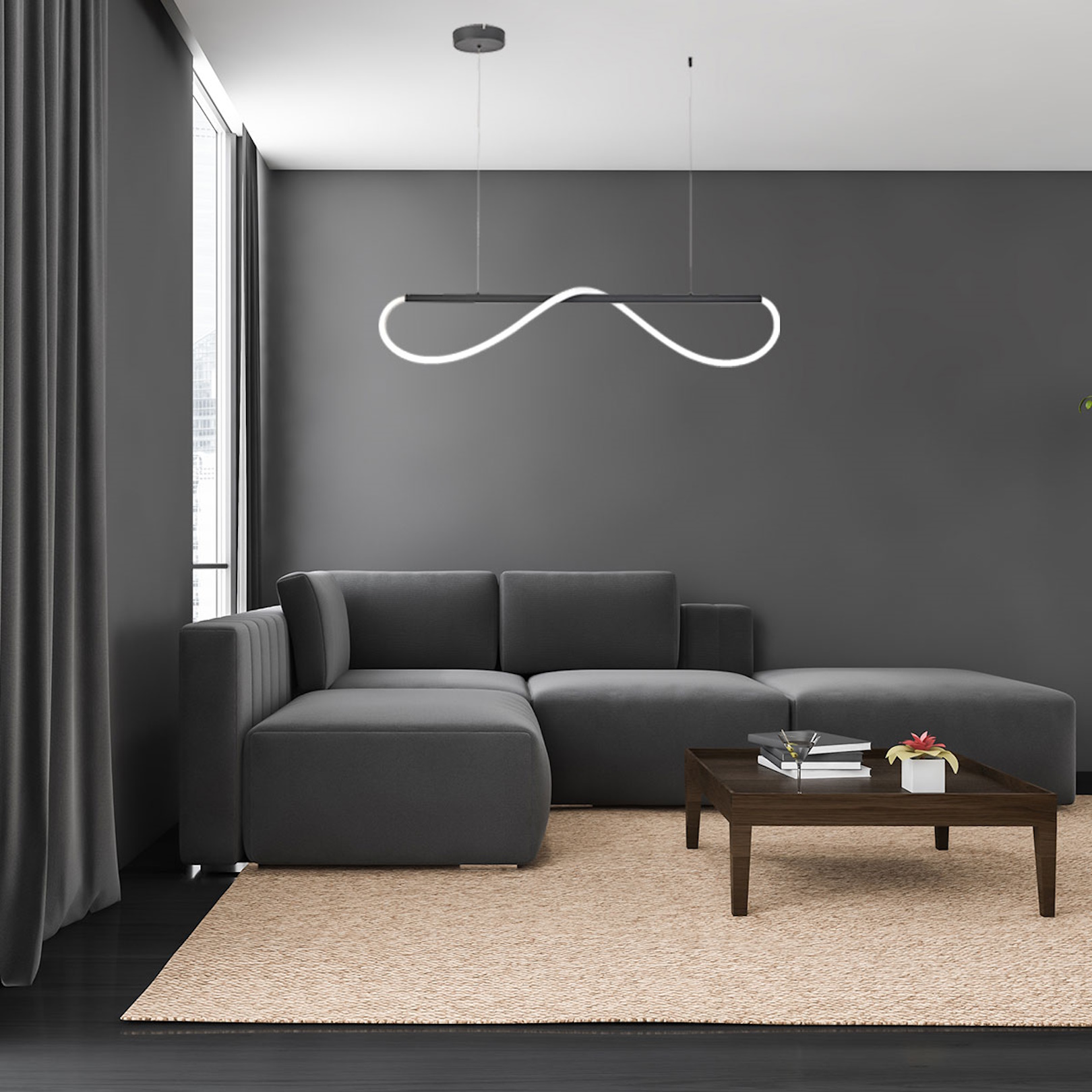 Light Prestige Meleca lampa wisząca 1x36 W biała-czarna LP-2345/1PMBK