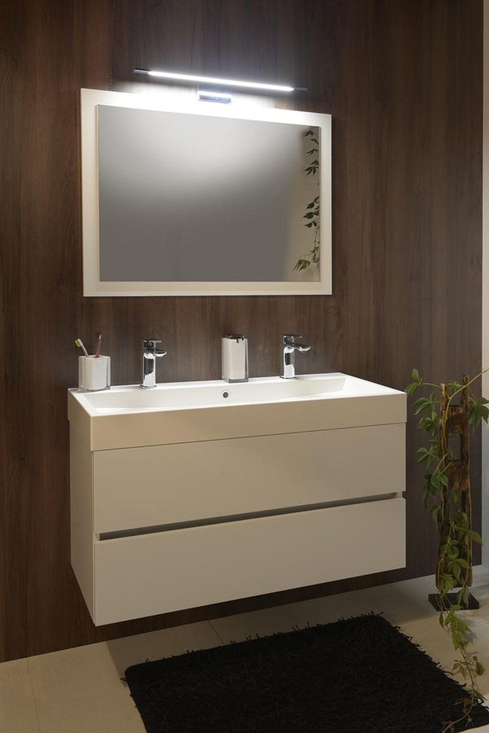 Sapho Largo szafka 100 cm podumywalkowa wisząca biały połysk LA101