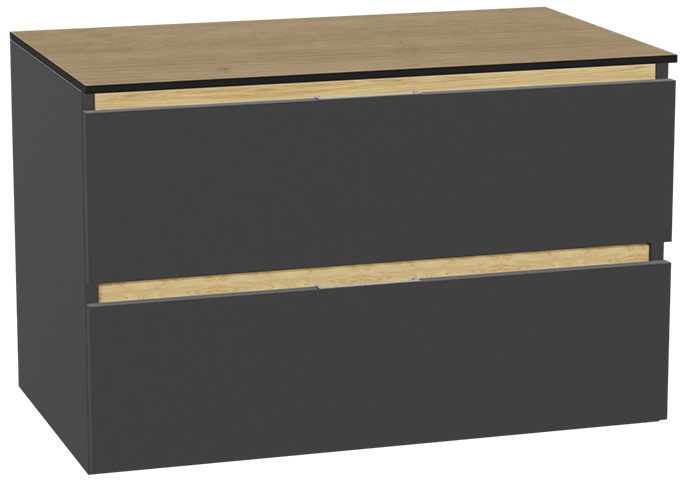 Zestaw Excellent Tuto 2.0 szafka 80 cm podumywalkowa wisząca z blatem szary-dąb MLEX.2172.K.80.01BL.GRGR