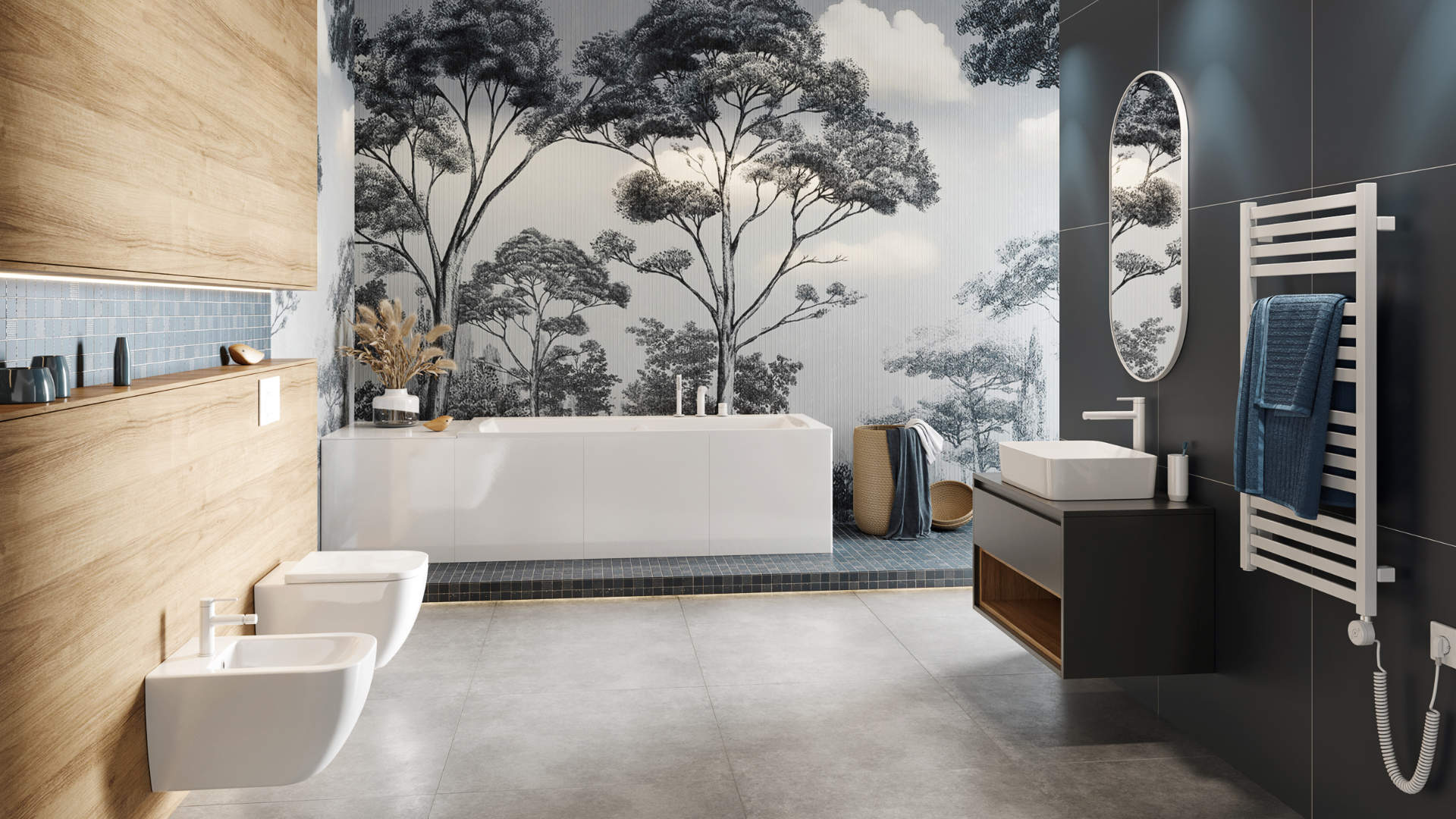 Excellent Pi bateria bidetowa stojąca biała AREX.1203WH