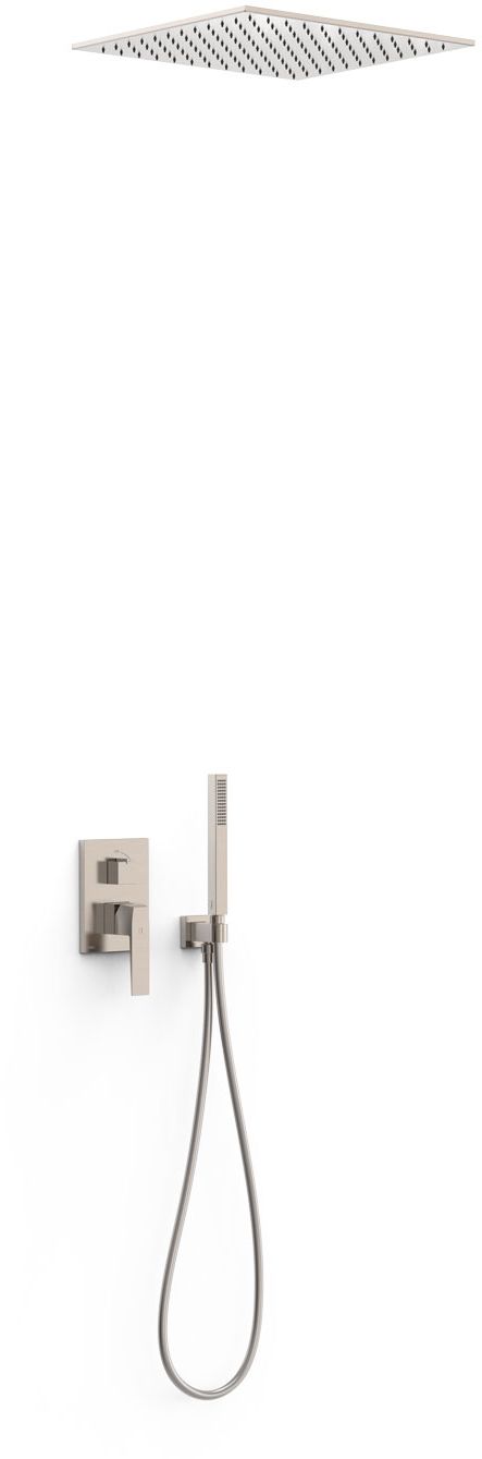 Tres Slim Exclusive zestaw wannowo-prysznicowy podtynkowy z deszczownicą stal 20238006AC