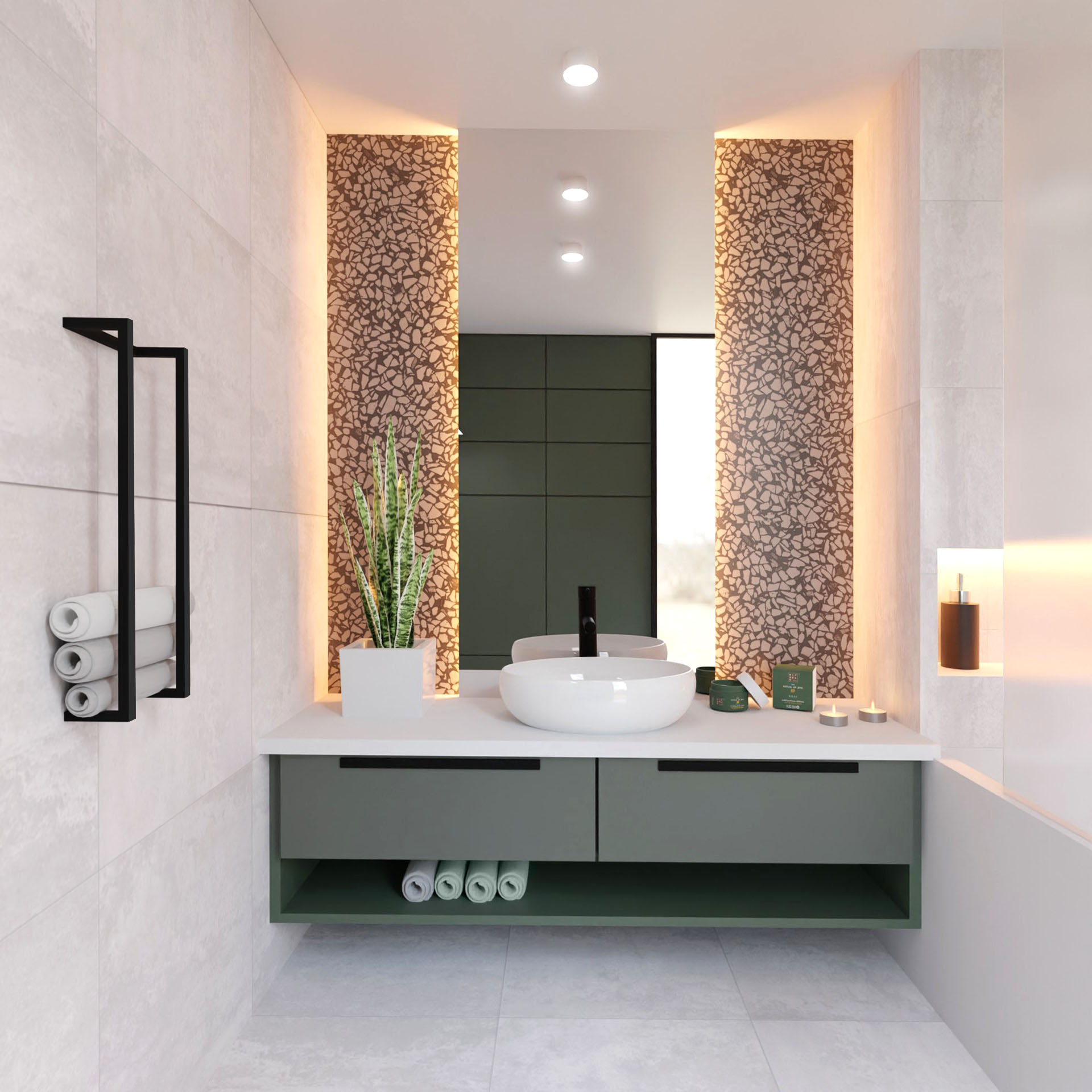 Baltica Design Holger III półka na ręcznik 100 cm ścienna czarna