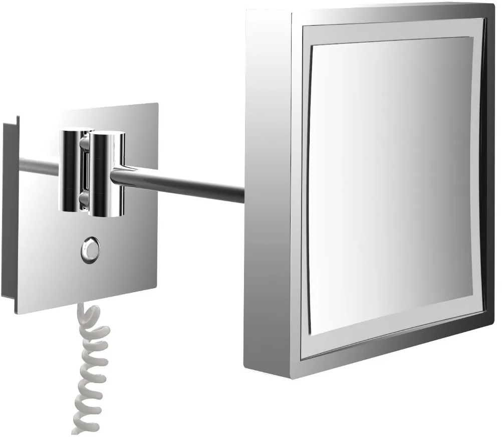 Emco Pure (LED) lusterko kosmetyczne 20x20 cm kwadratowe chrom 109406010