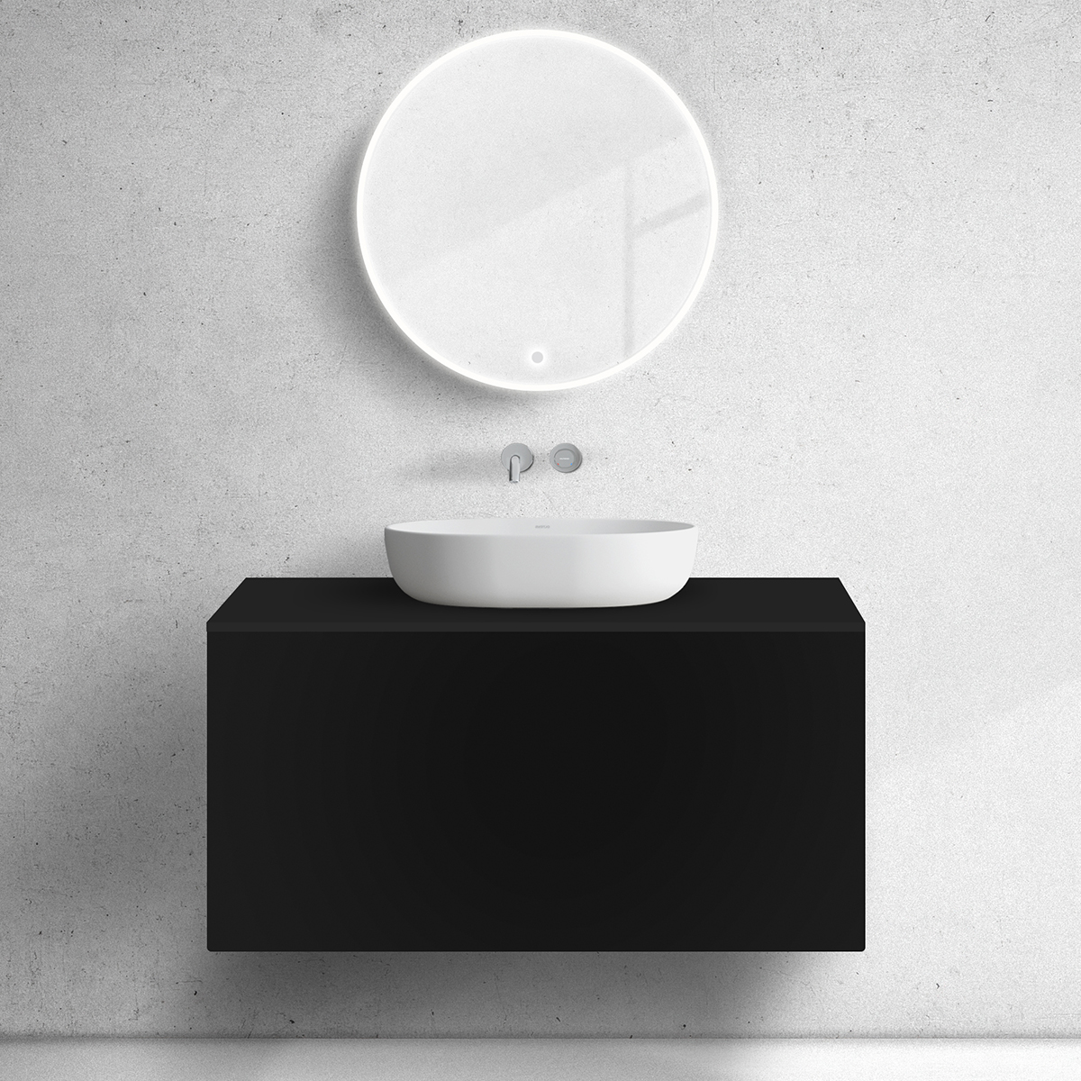 Oltens Lun szafka podumywalkowa 100 cm czarny mat 60034300