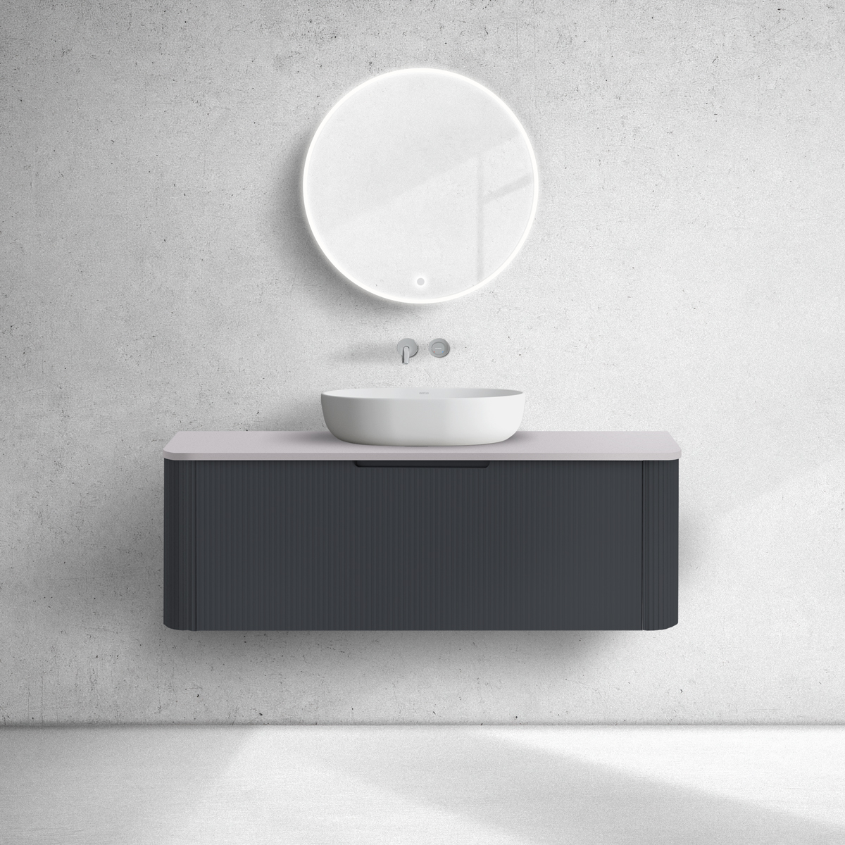 Oltens Hamnes szafka 120 cm podumywalkowa wisząca z blatem czarny mat/kaszmir 68679300 - Wysyłka w 24h