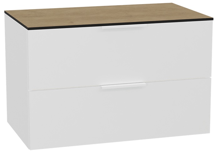 Zestaw Excellent Tuto 2.0 szafka 80 cm podumywalkowa wisząca z blatem biały-dąb MLEX.2172.K.80.02BL.WHWH