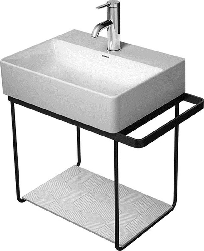 Duravit DuraSquare stelaż wiszący z relingiem do umywalki czarny mat 0031104600