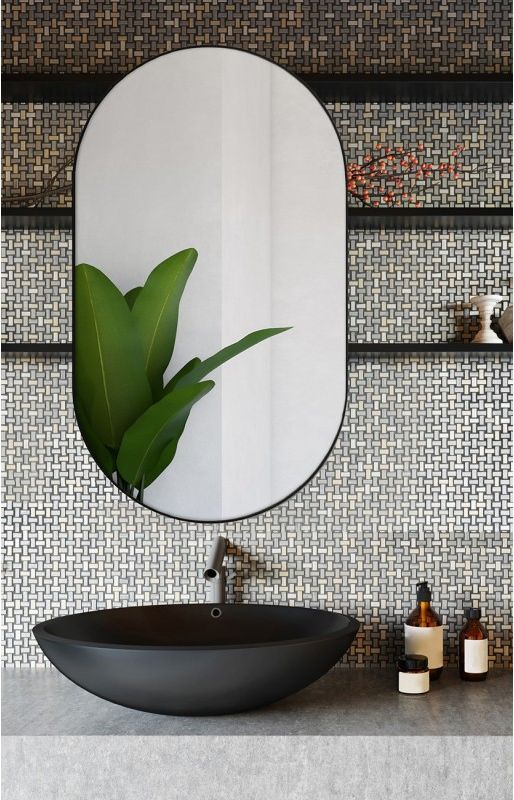 Ars Longa Scandi lustro 80x40 cm owalne czarne SCANDI4080-C - Wysyłka w 24h