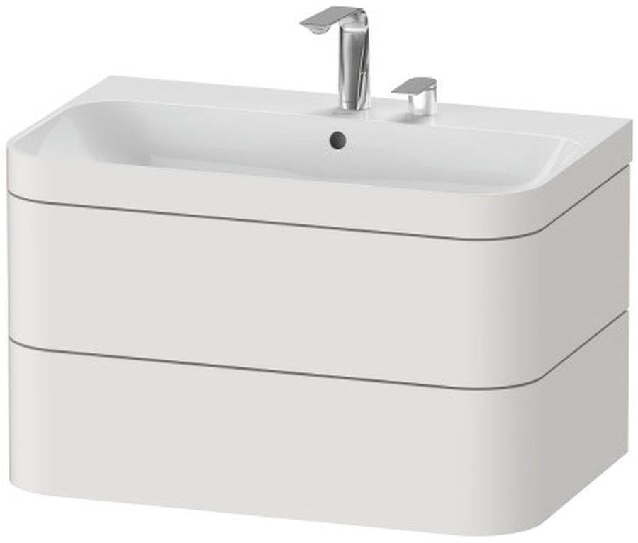 Duravit Happy D.2 umywalka z szafką 77,5 cm białą HP4637E3939