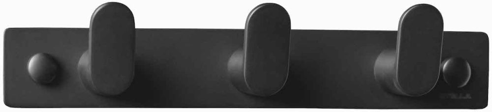 Stella wieszak na ręczniki 3-hakowy czarny mat 18.053-B