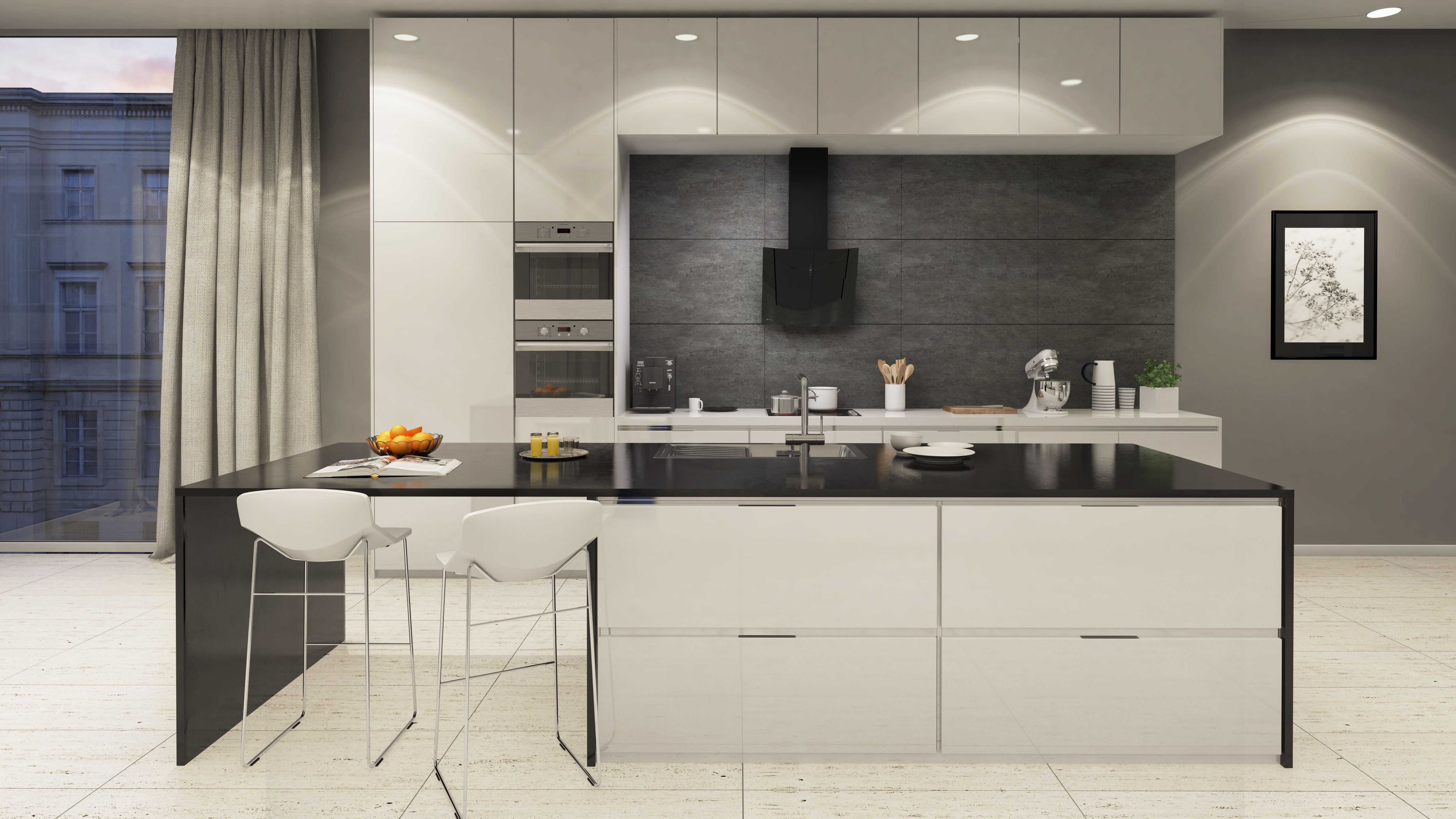 Globalo Design Vintio okap kuchenny 59,6 cm ścienny czarny VINTIO_60_2_BLACK