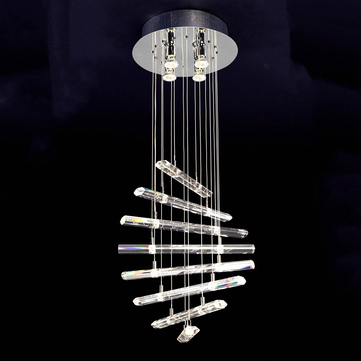 Italux Spyro lampa wisząca 60 W chrom-kryształ MD8103-20A3