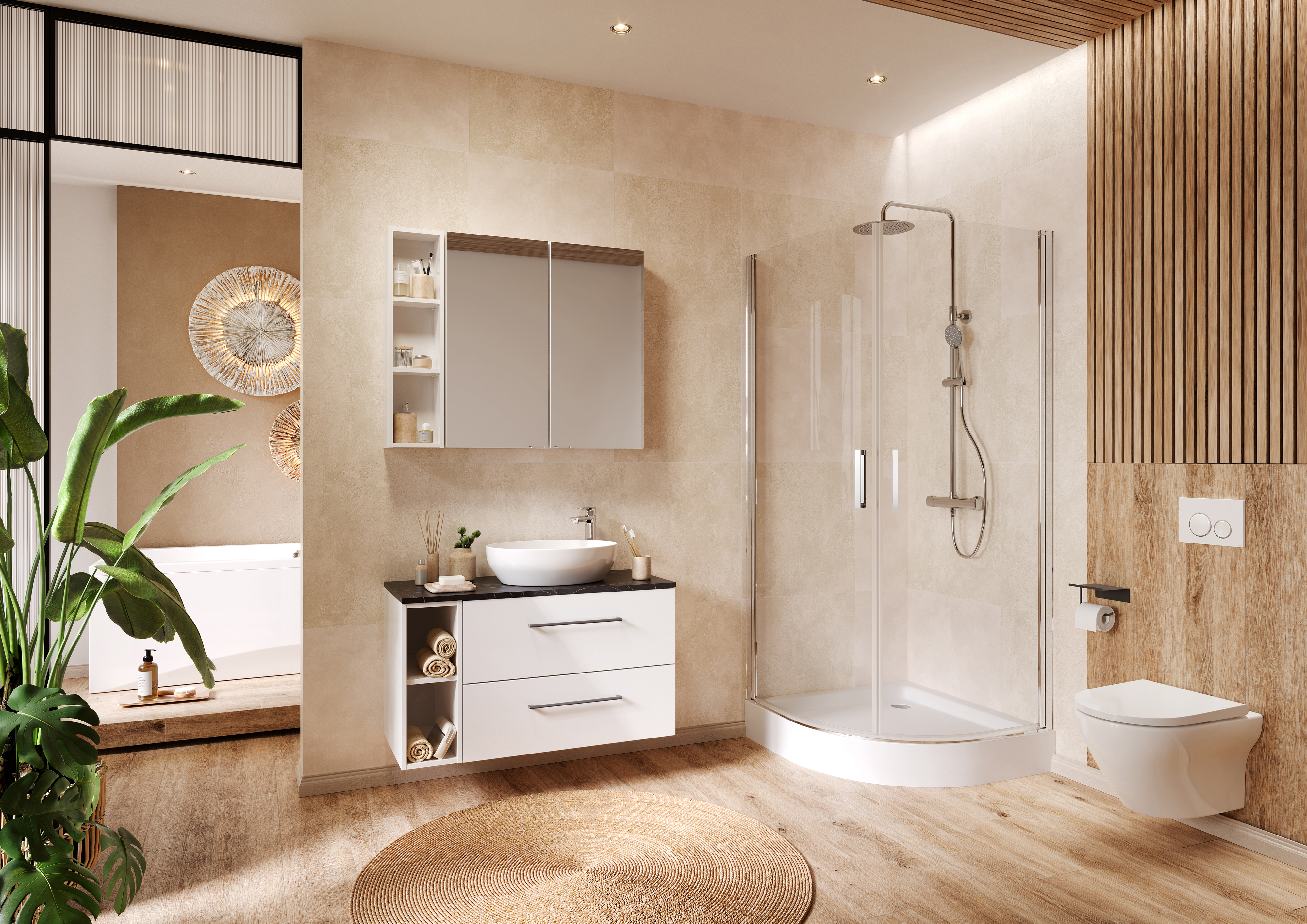 Cersanit Moduo kabina prysznicowa 90x90 cm półokrągła chrom połysk/szkło przezroczyste S162-017