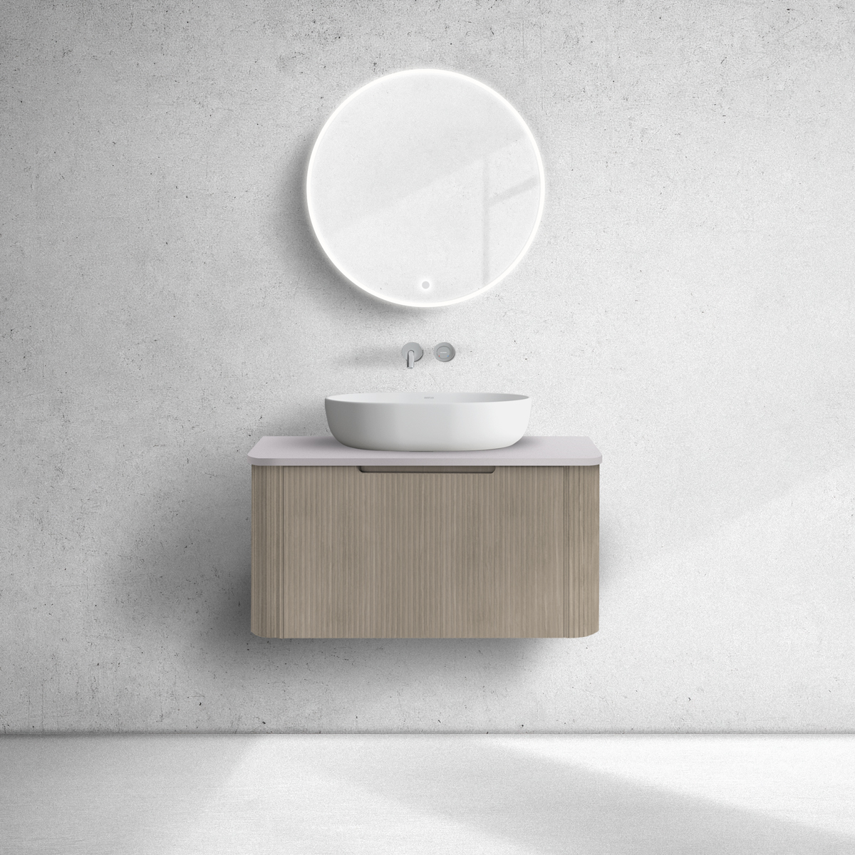 Oltens Hamnes szafka 80 cm podumywalkowa wisząca z blatem dąb/kaszmir 68672060 - Wysyłka w 24h