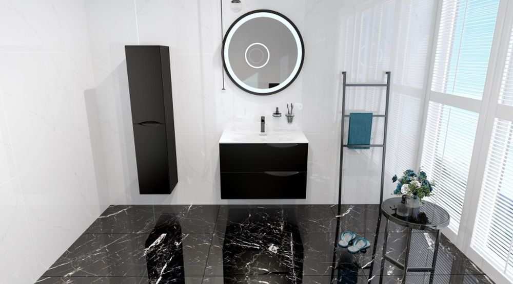 LaVita Kolorado szafka 80 cm podumywalkowa wisząca czarny mat