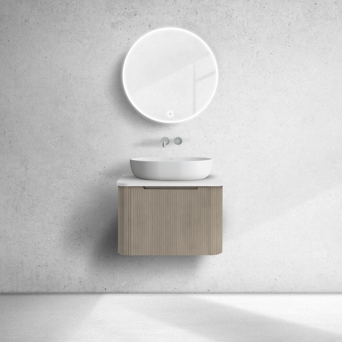 Oltens Hamnes szafka 60 cm podumywalkowa wisząca z blatem dąb/biały mat 68666060 - Wysyłka w 24h