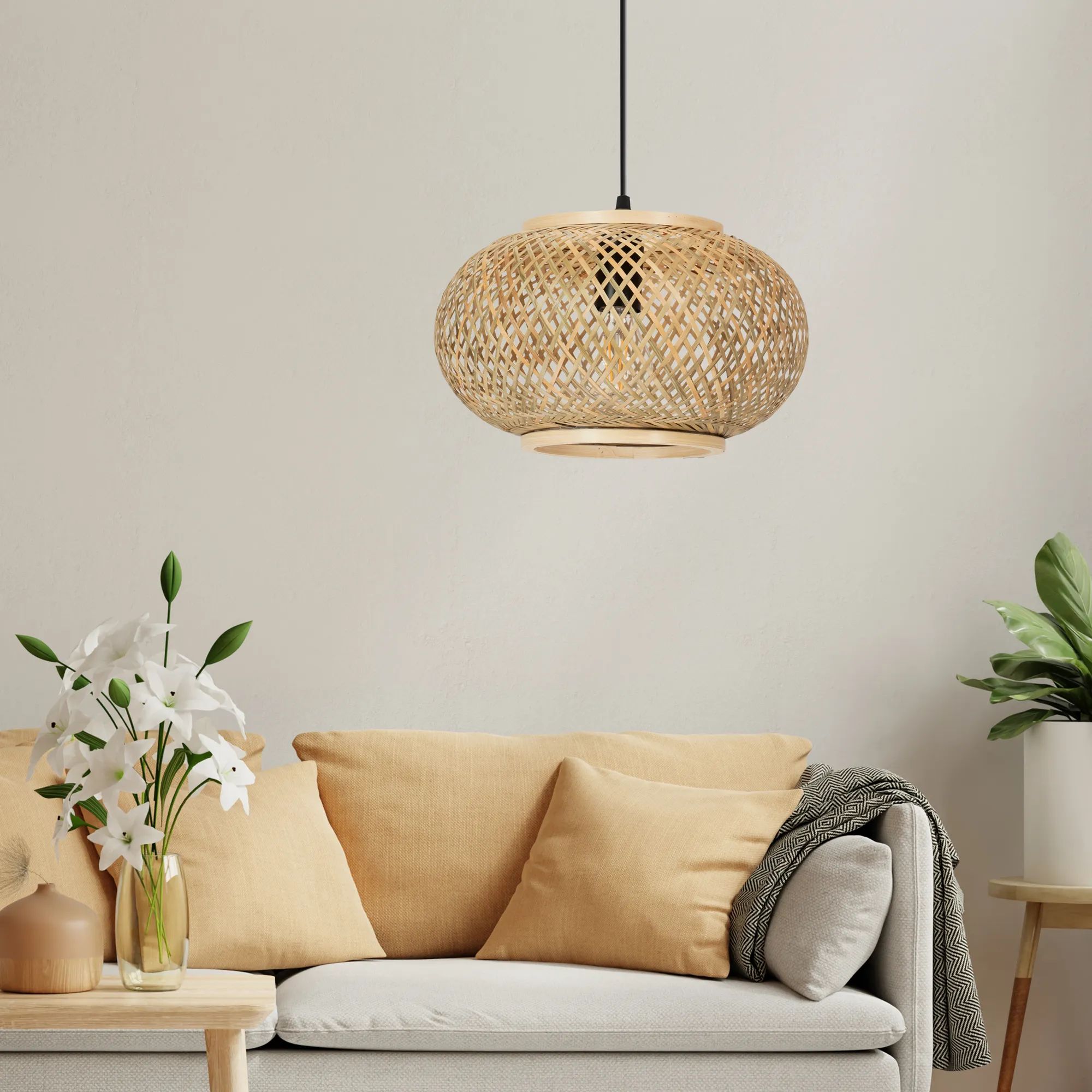TooLight Boho lampa wisząca 1x60 W drewno OSW-01410