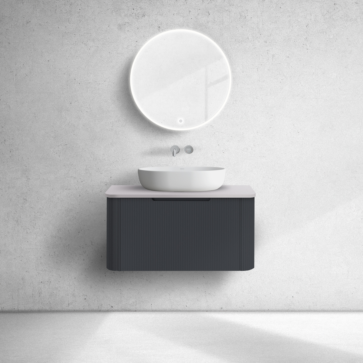 Oltens Hamnes szafka 80 cm podumywalkowa wisząca z blatem czarny mat/kaszmir 68671300 - Wysyłka w 24h