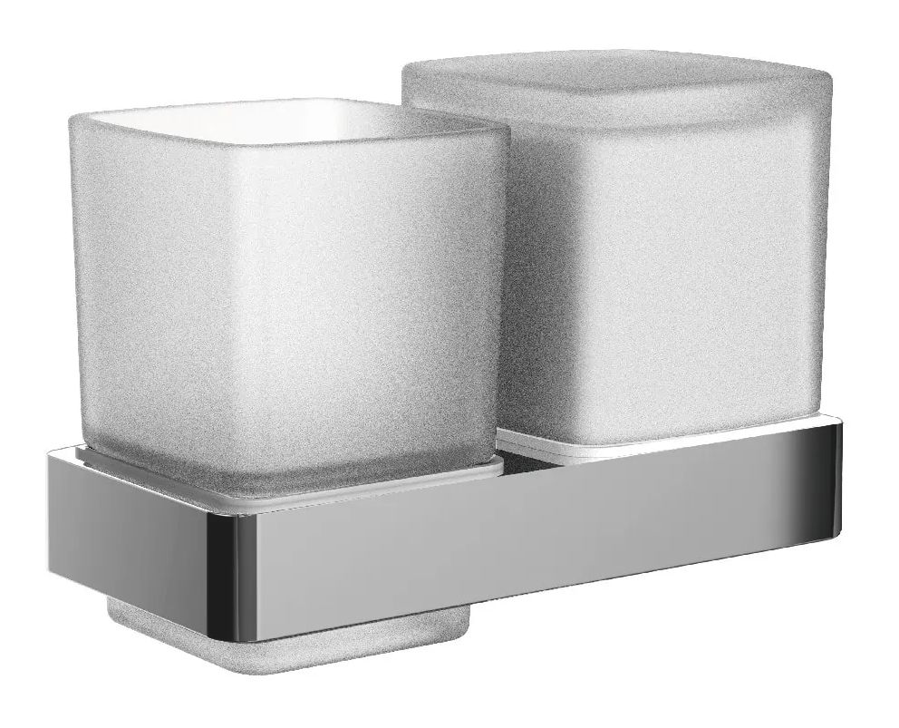 Emco Loft dozownik do mydła z kubkiem chrom/szkło satynowe 053100101