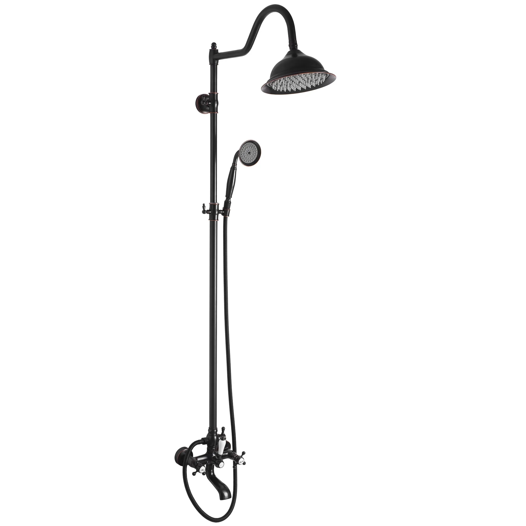 Rea Bergamo zestaw prysznicowy ścienny z deszczownicą czarny REA-P5001