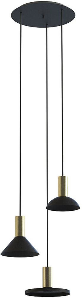 Nowodvorski Lighting Hermanos lampa wisząca 3x10W czarna/mosiądz 8030