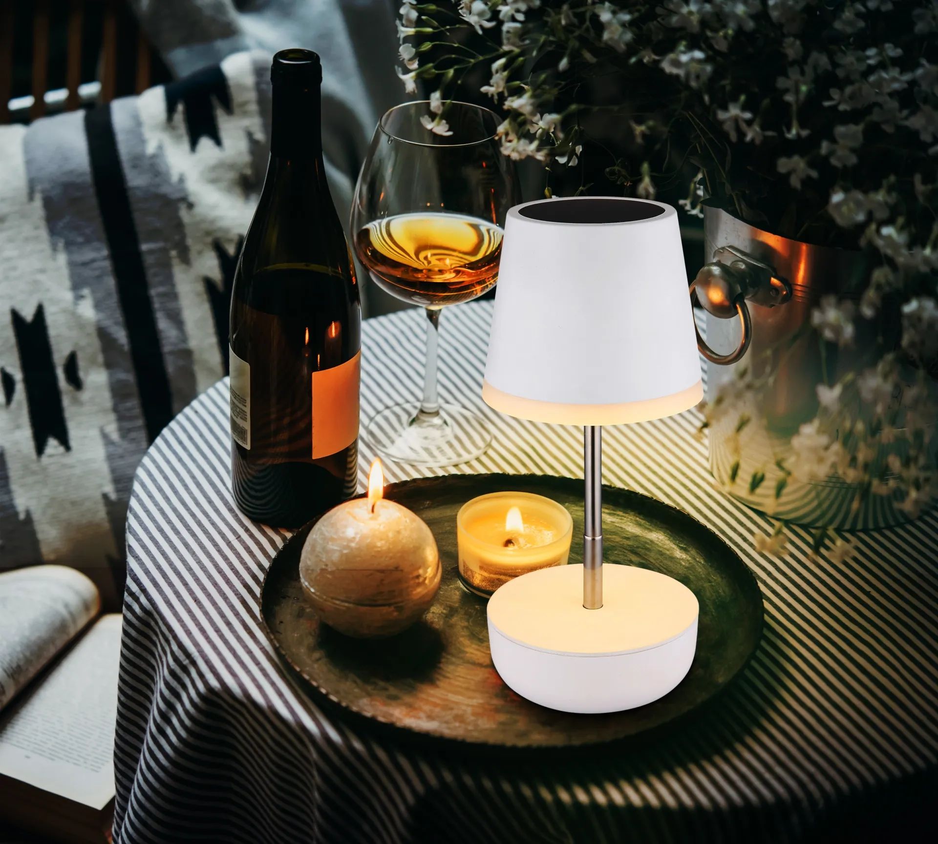 Globo Lighting Solar lampa solarna stołowa 1x0,06 W biały 36638W