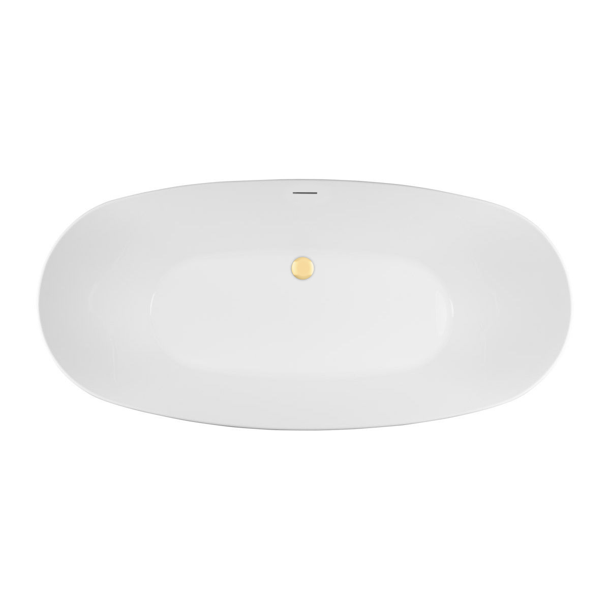 Zestaw Oltens Ebba wanna wolnostojąca 170x80 cm owalna z pokrywą korka biały połysk/złoty połysk (12012000, 09002800) - Wysyłka w 24h