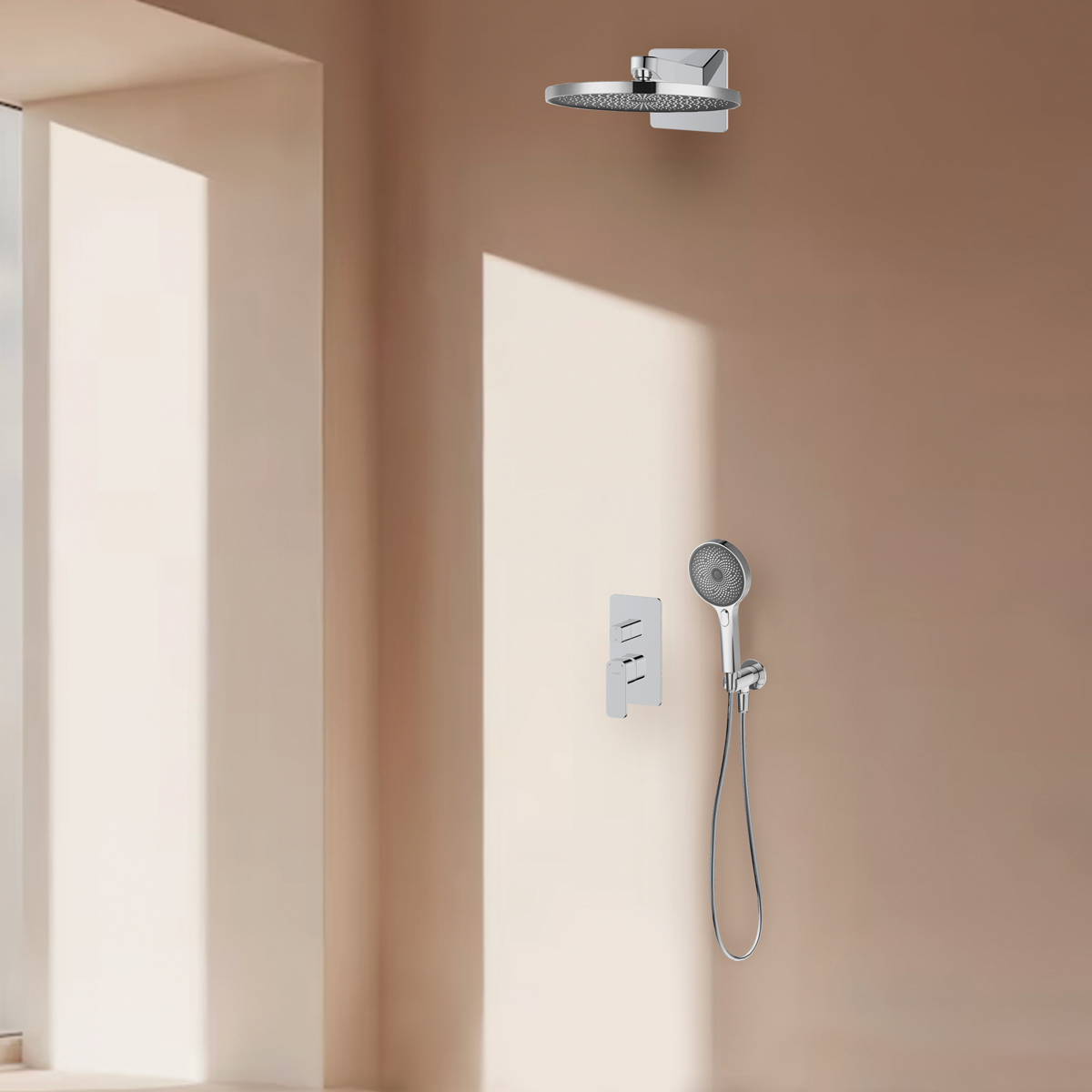 Oltens Hadsel zestaw bateria wannowo-prysznicowa podtynkowa z deszczownicą Vann i słuchawką 3-funkcyjną Havis EasyClick chrom 36027100 - Wysyłka w 24h