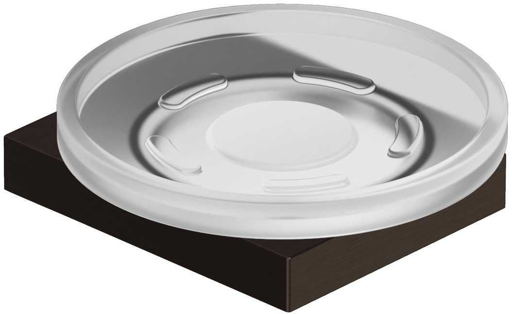 Kludi Vela C mydelniczka ścienna czarny szczotkowany-biały mat 31985N2