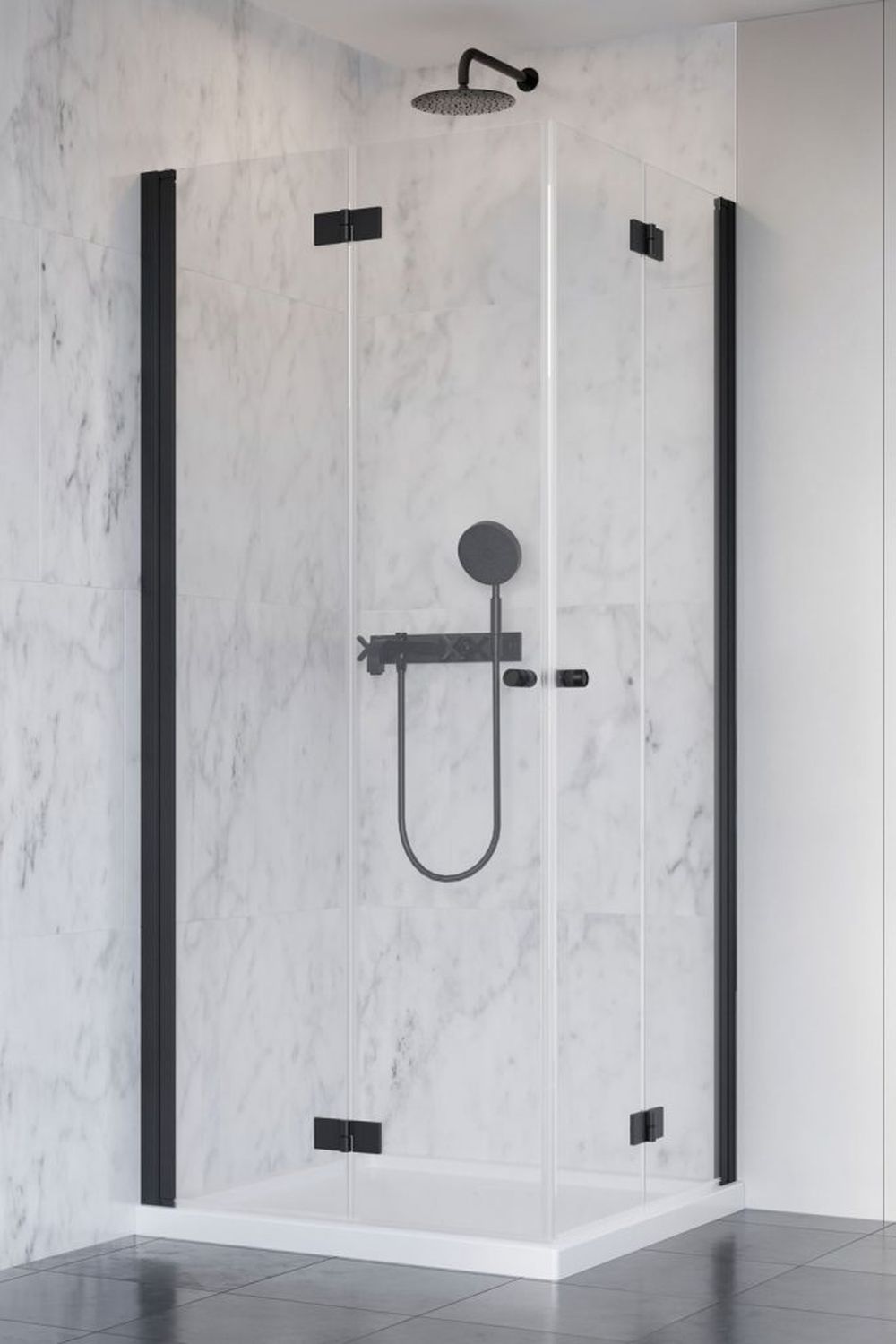 Radaway Nes Black 8 KDD-B kabina prysznicowa część lewa 100x100 cm kwadratowa 10074100-54-01L