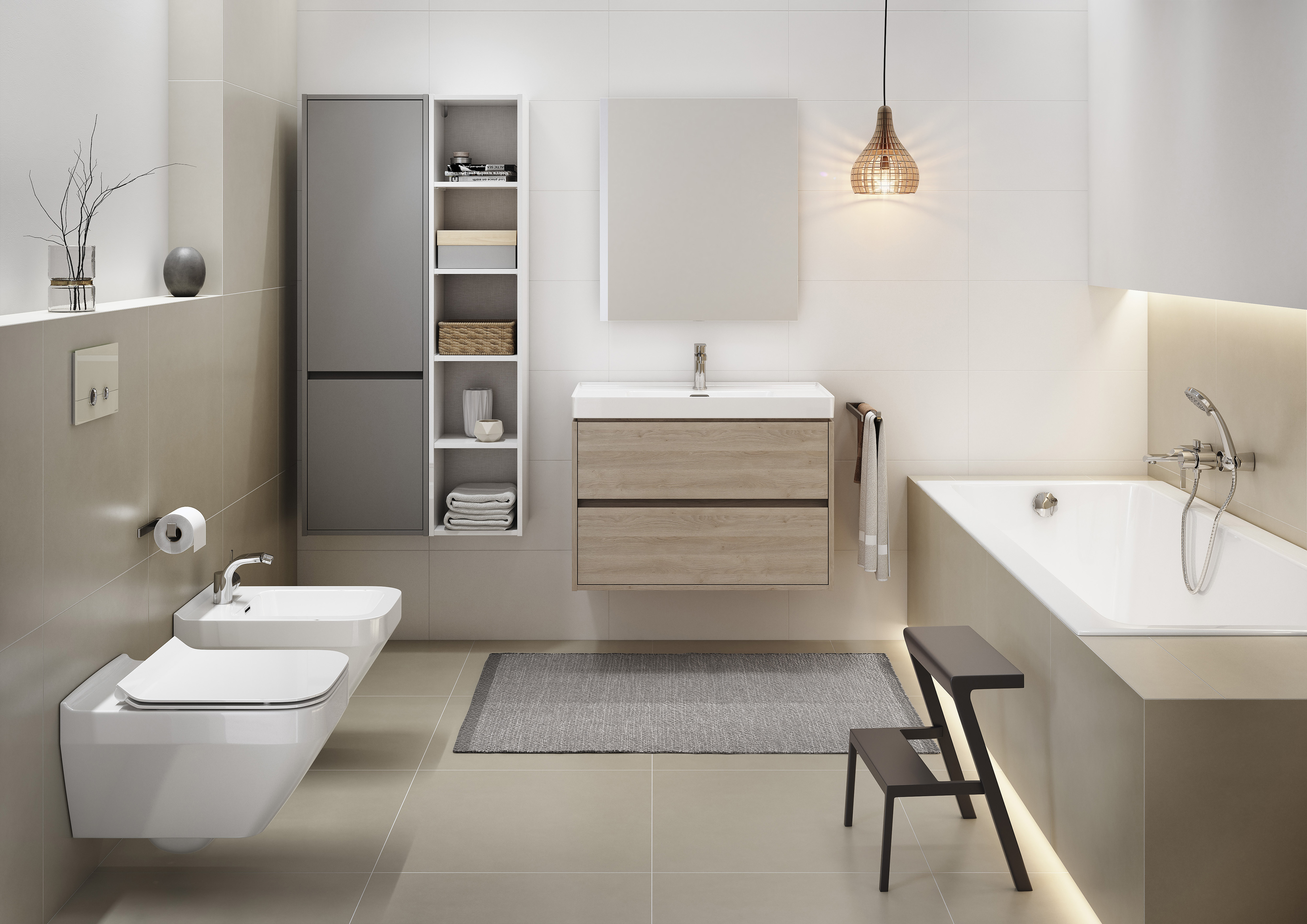 Cersanit Creya szafka 60 cm podumywalkowa wisząca dąb S598-032 - Wysyłka w 24h